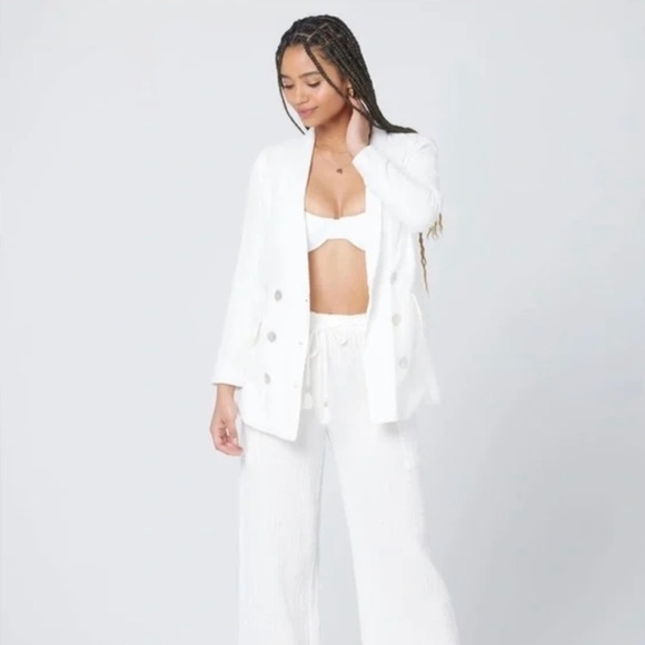 L*Space Revolve 100% Cotton Cream Bianca Blazer - Picture 2 of 3